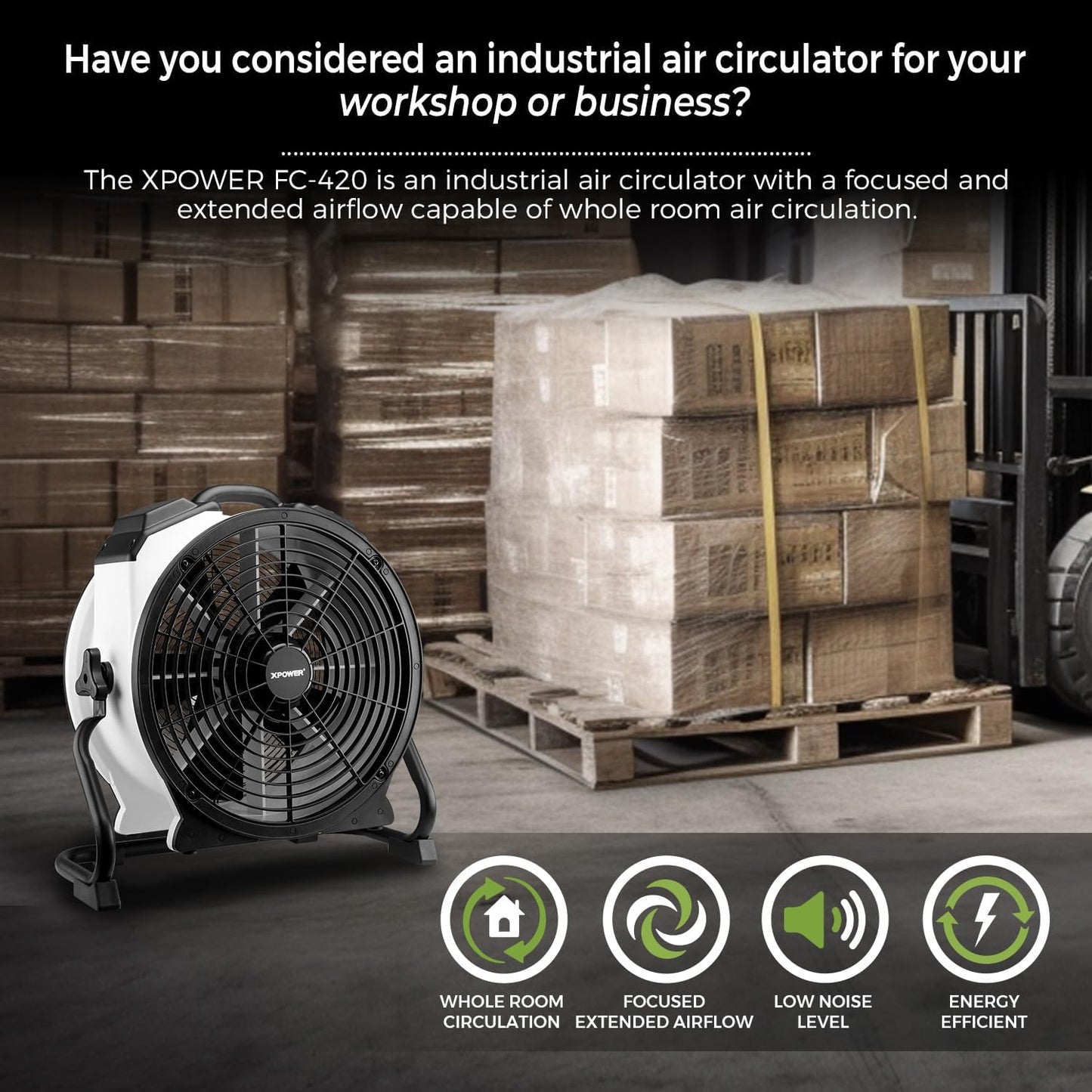 Bodenventilator FC-420, FC-420 2400CFM Weiss