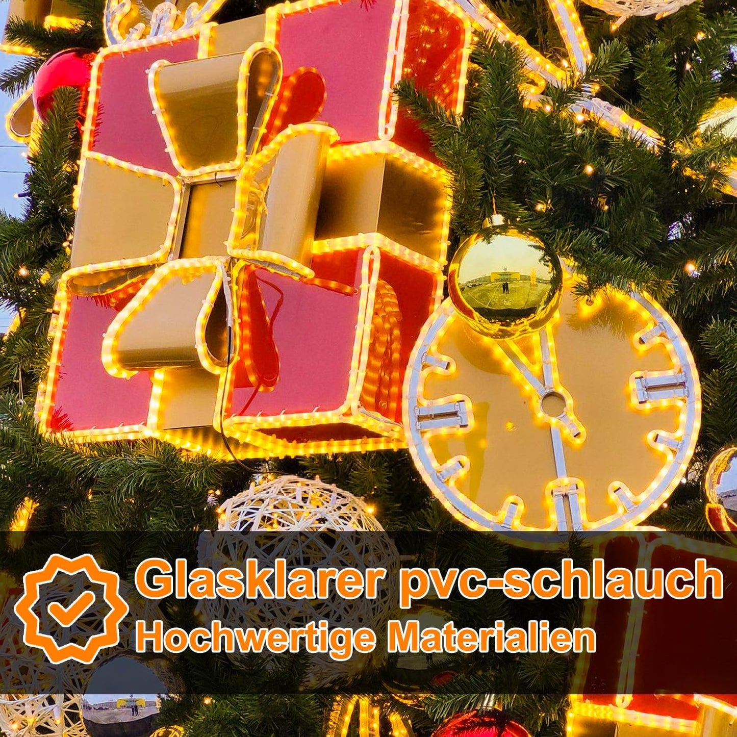 LED Lichterschlauch mit Memory-Funktion (10m), Gelb 10m
