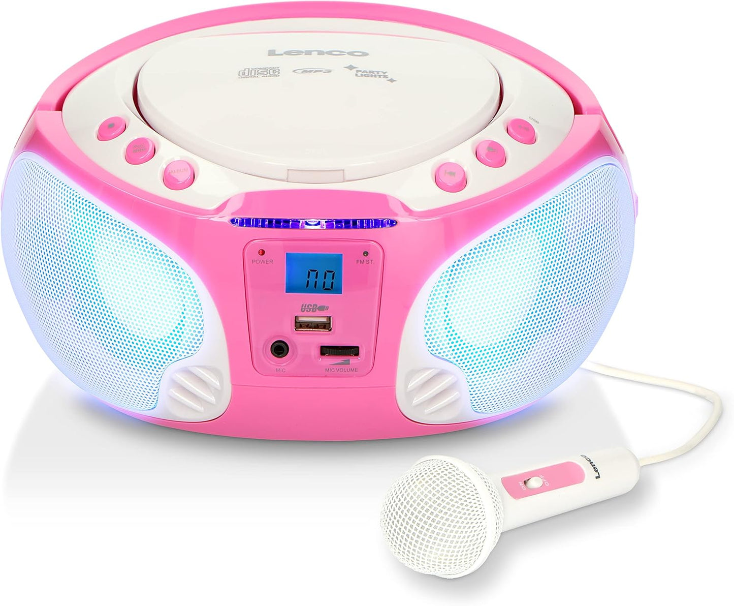 Tragbare Kinder-Boombox mit Karaoke-Funktion, mit Karaoke pink SCD-650 mit Mikrofon