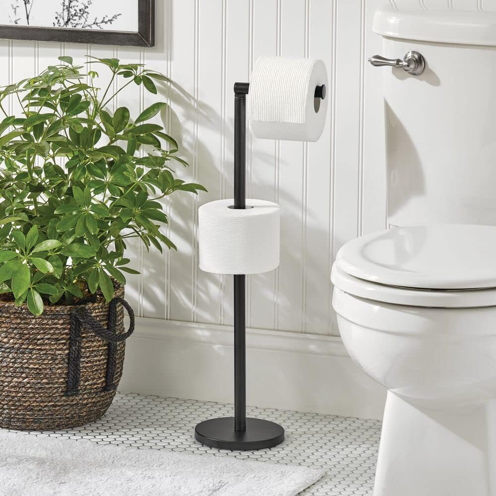 Freistehender Toilettenpapierhalter, Schwarz