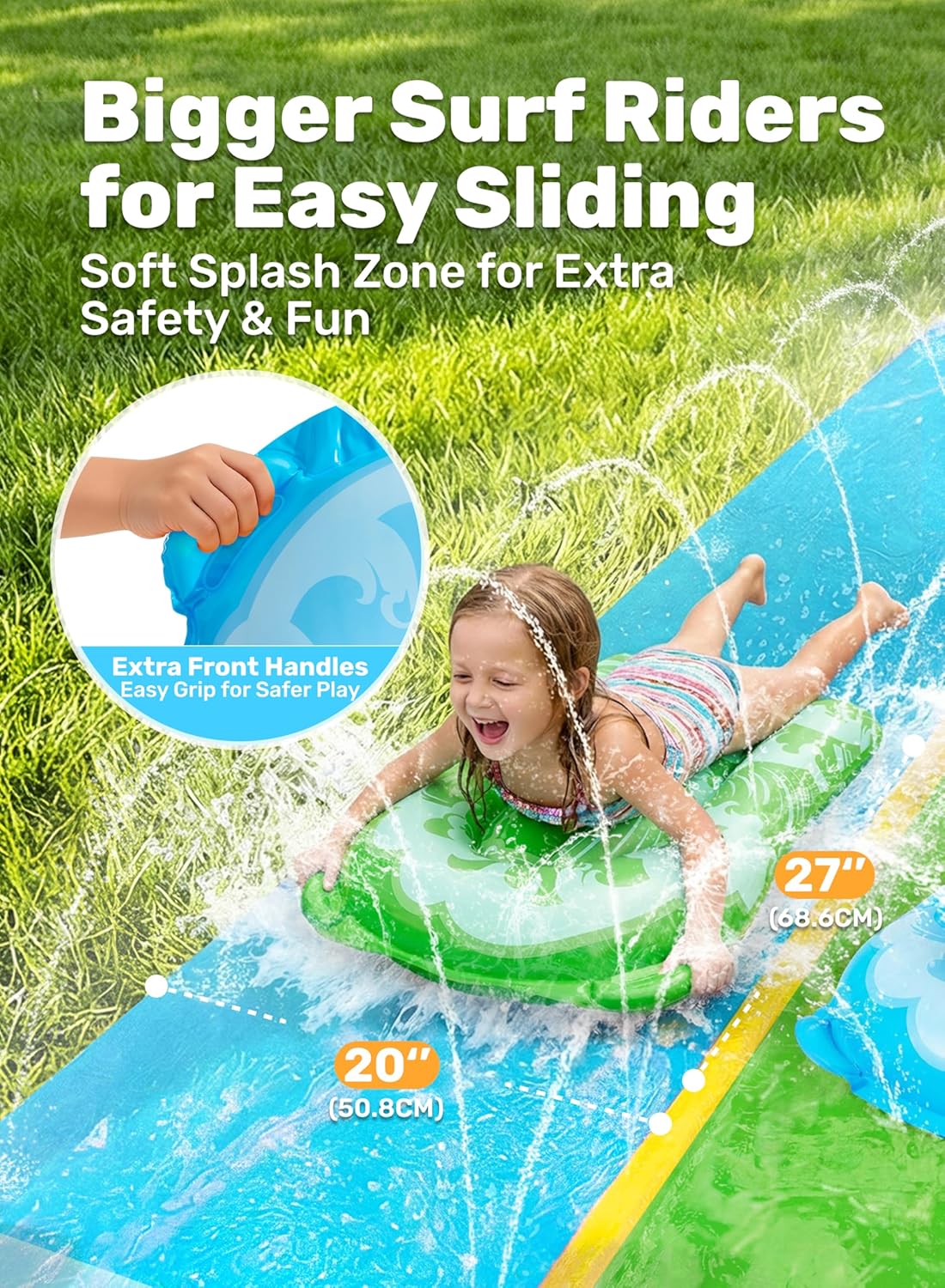 Wasserrutsche mit Sprinkler, 990.6cm Blau, Grün