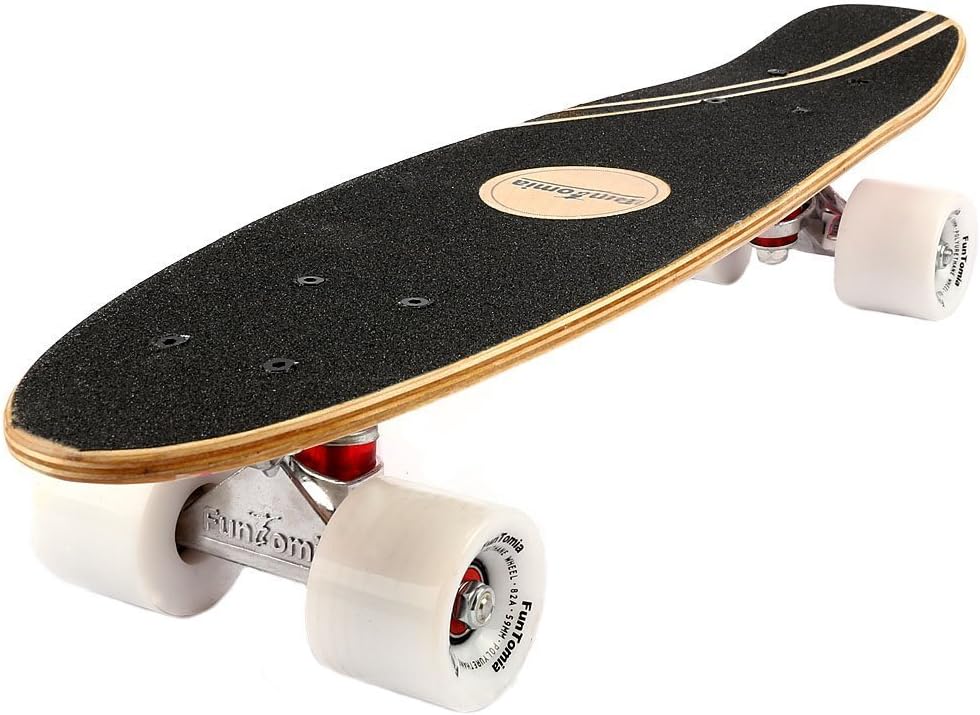 Mini-Board Cruiser, Pink Blume / mit weissen Rollen