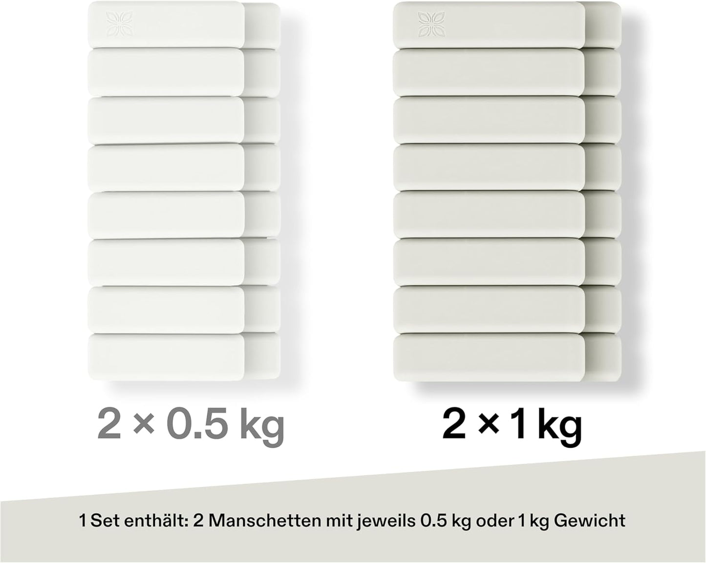 Gewichtsmanschetten aus Silikon, 2 KG (2X1 KG) MILKY MARSHMALLOW