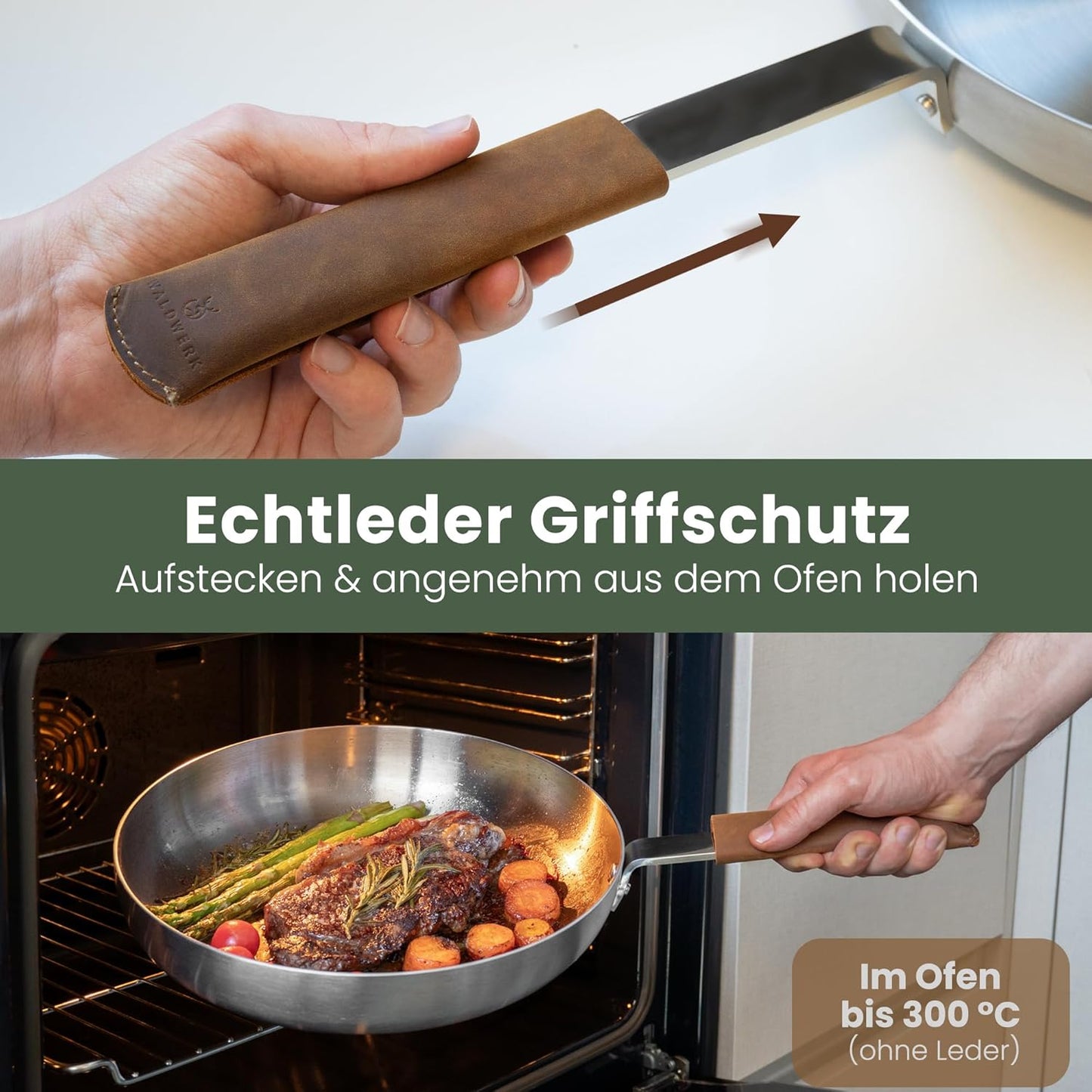 Pfanne mit Griffschutz, ofenfest, Edelstahl 28 cm