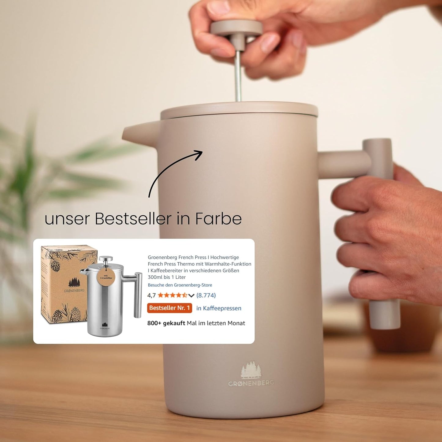 French Press mit Thermo-Funktion, Earth 1000 ml