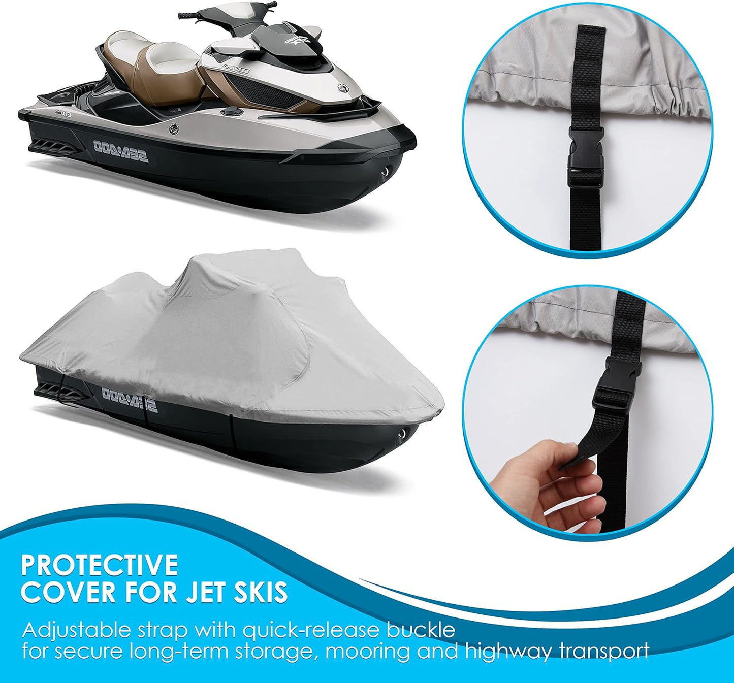 Wasserdichte Jetski-Abdeckung, 118” - 126”