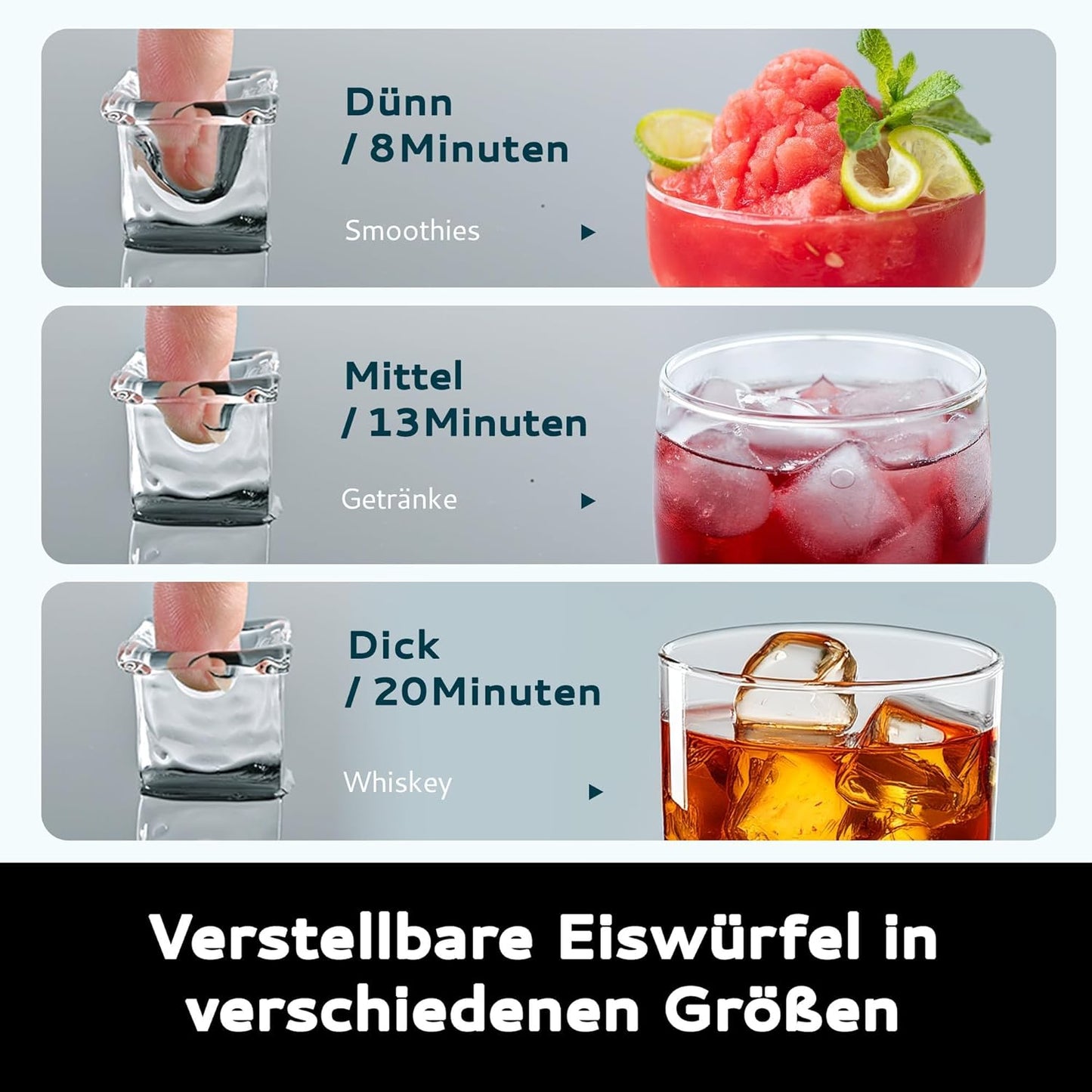 Eiswürfelmaschine, Schwarz-15kg