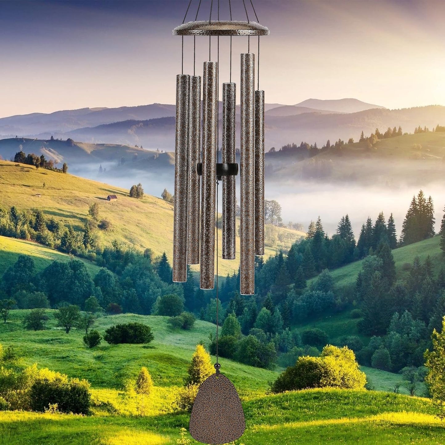 Hängendes Windspiel, 32" Kaffee