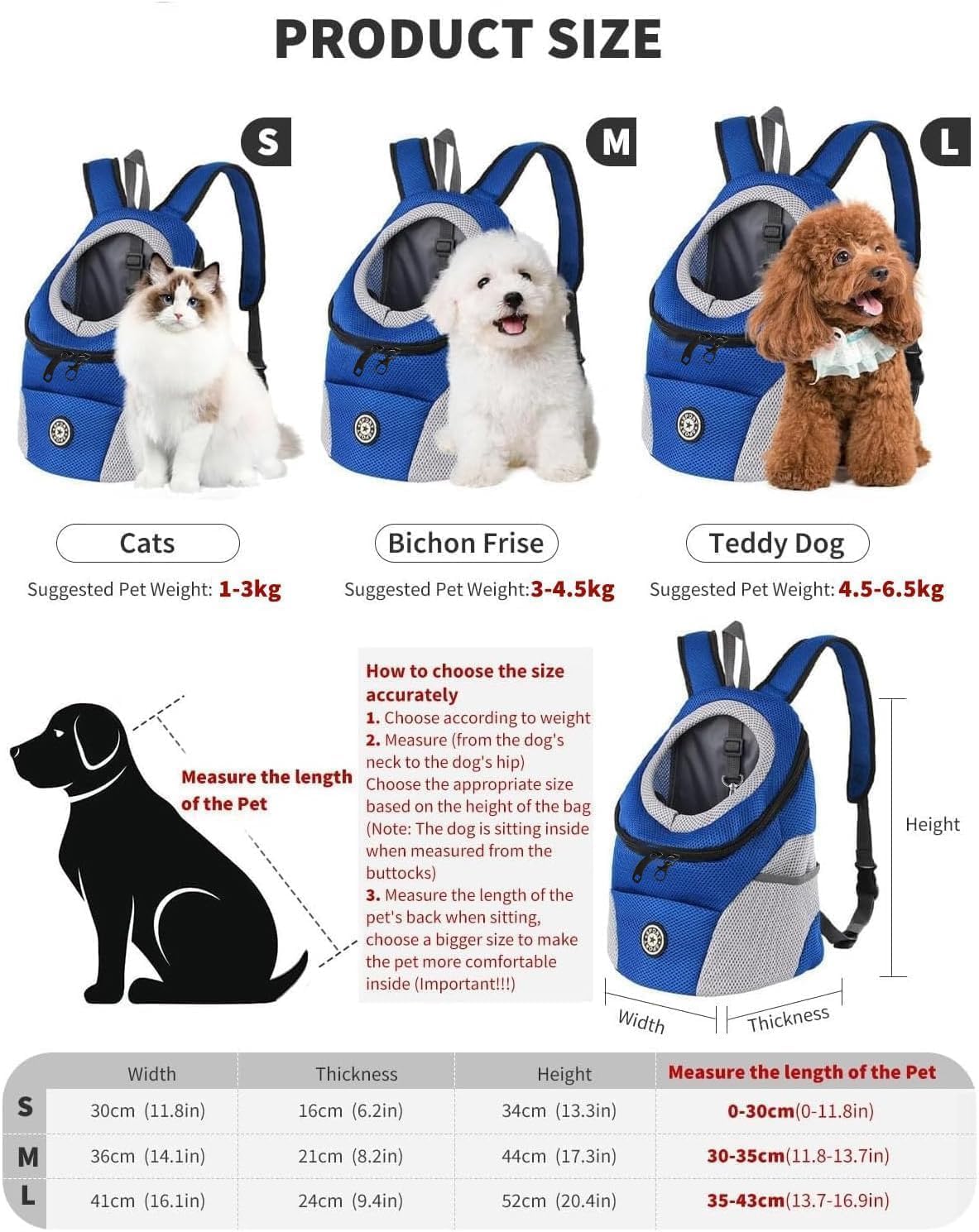 Hundetragerucksack, S Blau