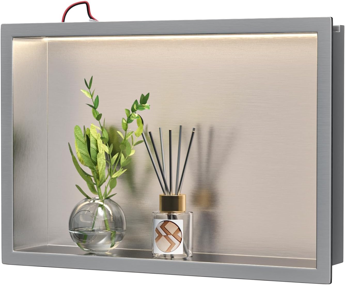 Duschnische mit LED-Licht, wasserdicht, Silber 45 x 30 x 10 cm