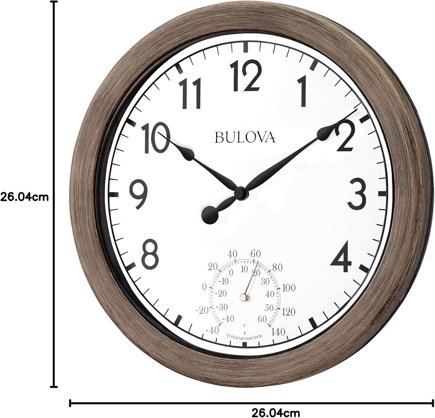 Patio Wanduhr mit Temperaturanzeige