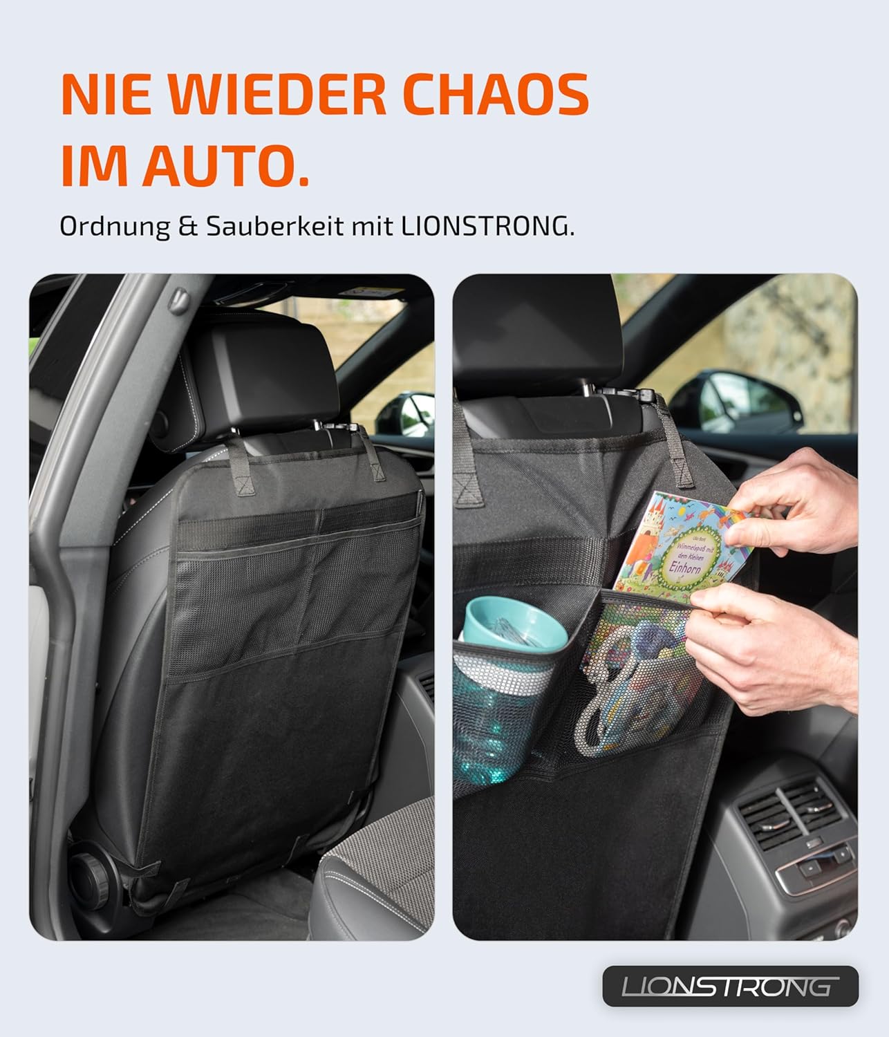 2er-Set Auto-Rücksitz-Organizer & Rückenlehnenschutz, Basic 2 Stück