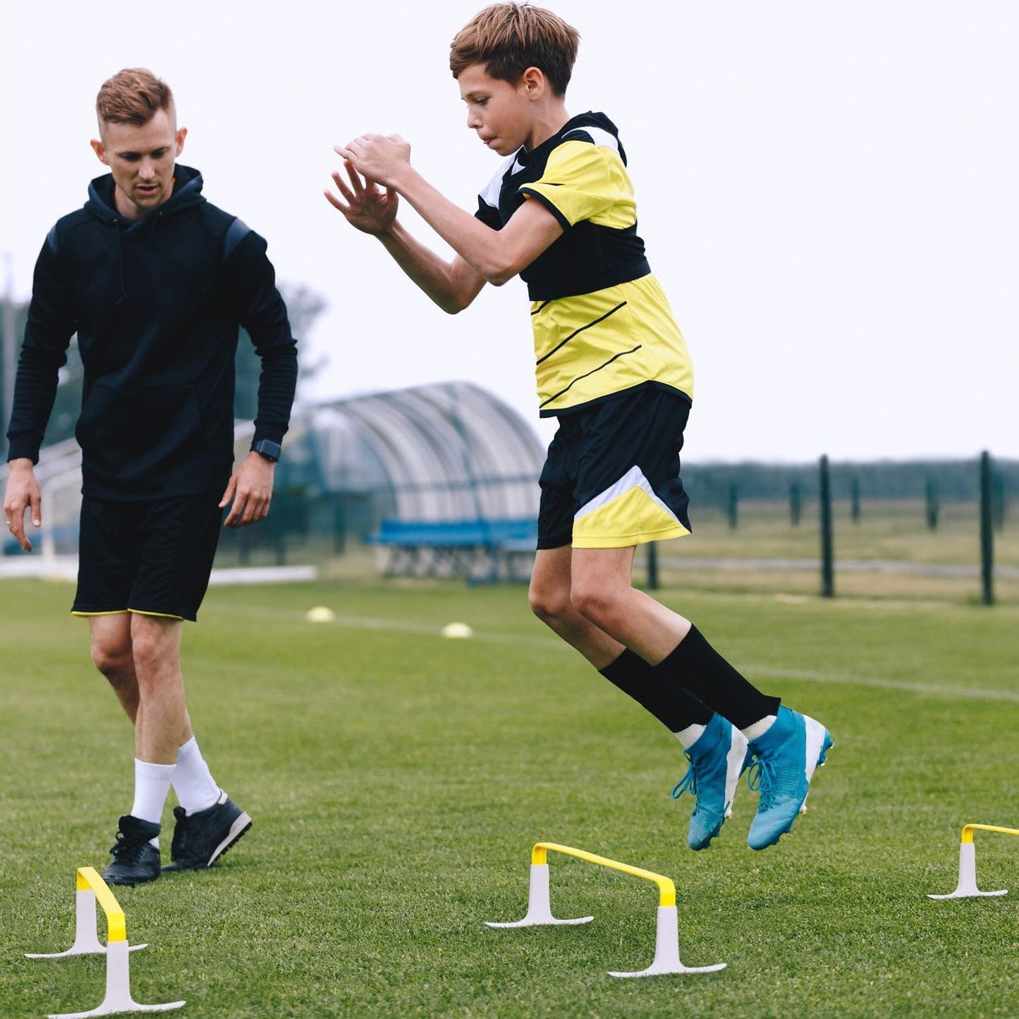 6-teiliges Agility-Hürden-Set für Geschwindigkeitstraining, Leuchtgelb 6" Hürden – 6er-Pack mit Tragetasche