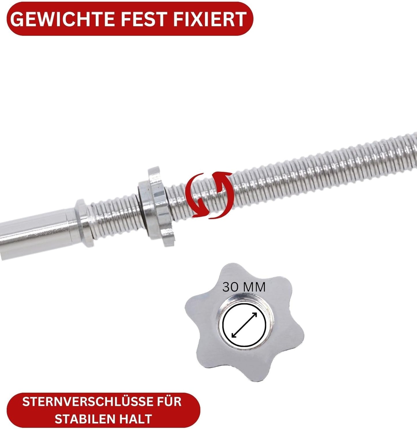 Hantelset mit Langhantelstange (75kg), 75kg