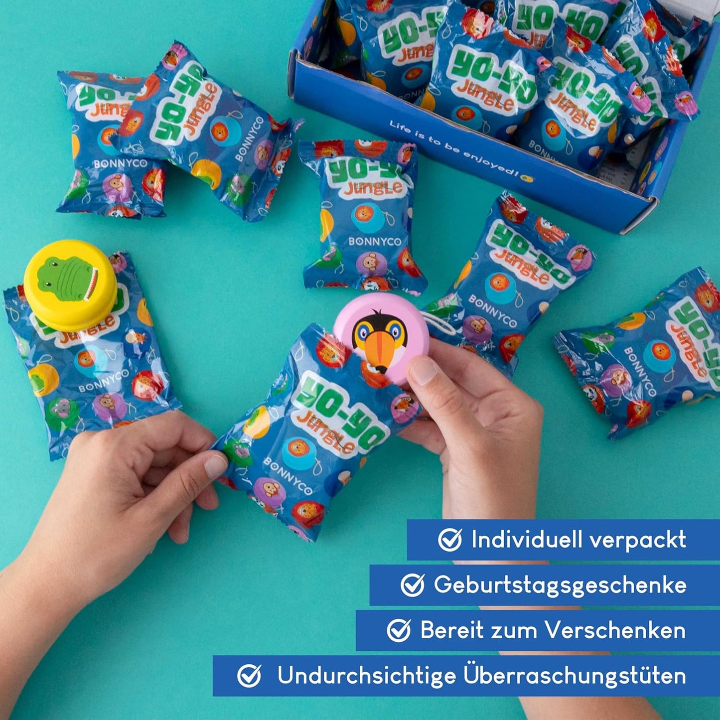 16-teiliges JoJo-Set mit Dschungel-Motiven, Dschungel 16 Stück