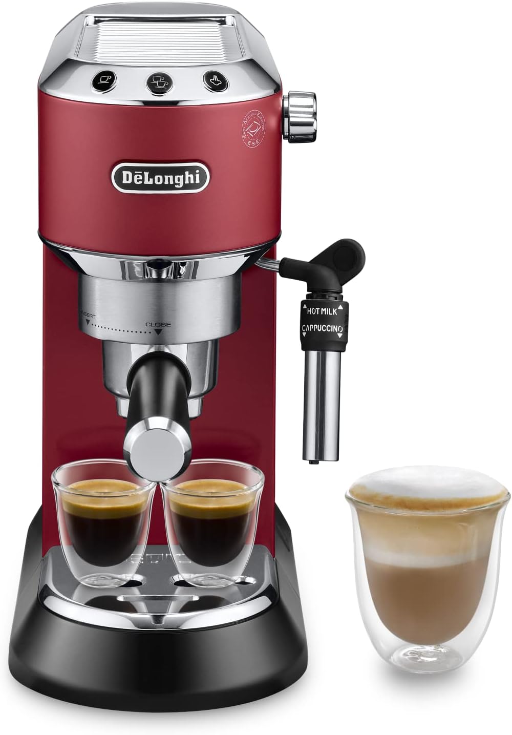 Dedica Espressomaschine, Rot Dedica