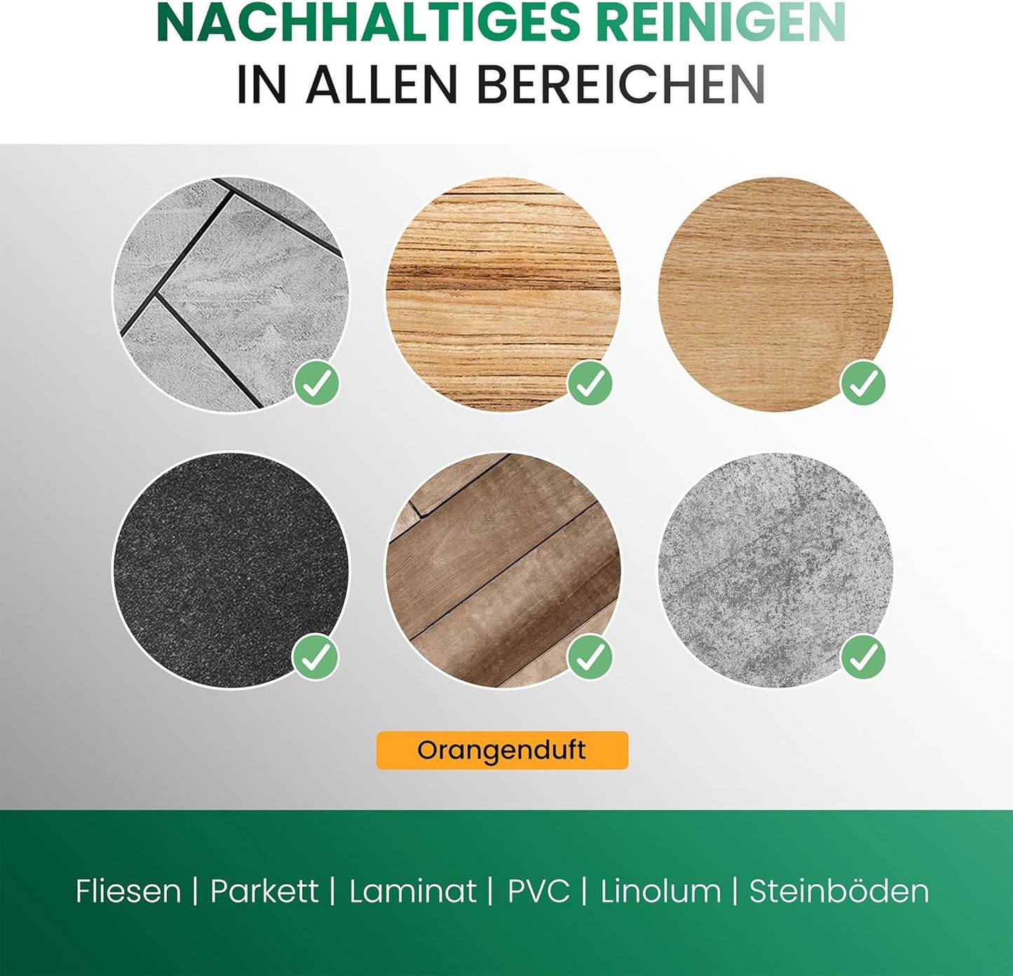 Reinigungsmittel für Saugwischer, 6 x 1 Liter, mit Orangenduft, Saugwischer Orange ohne Dosierer 1 l (6er Pack)
