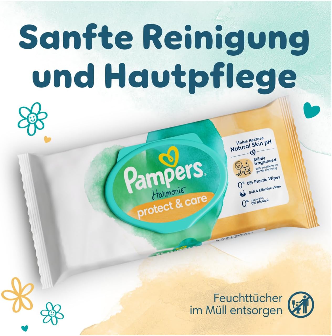 Harmonie Protect & Care Feuchttücher-Set mit Calendula (396 Stück), mit Calendula, 396 stück (1er Pack)