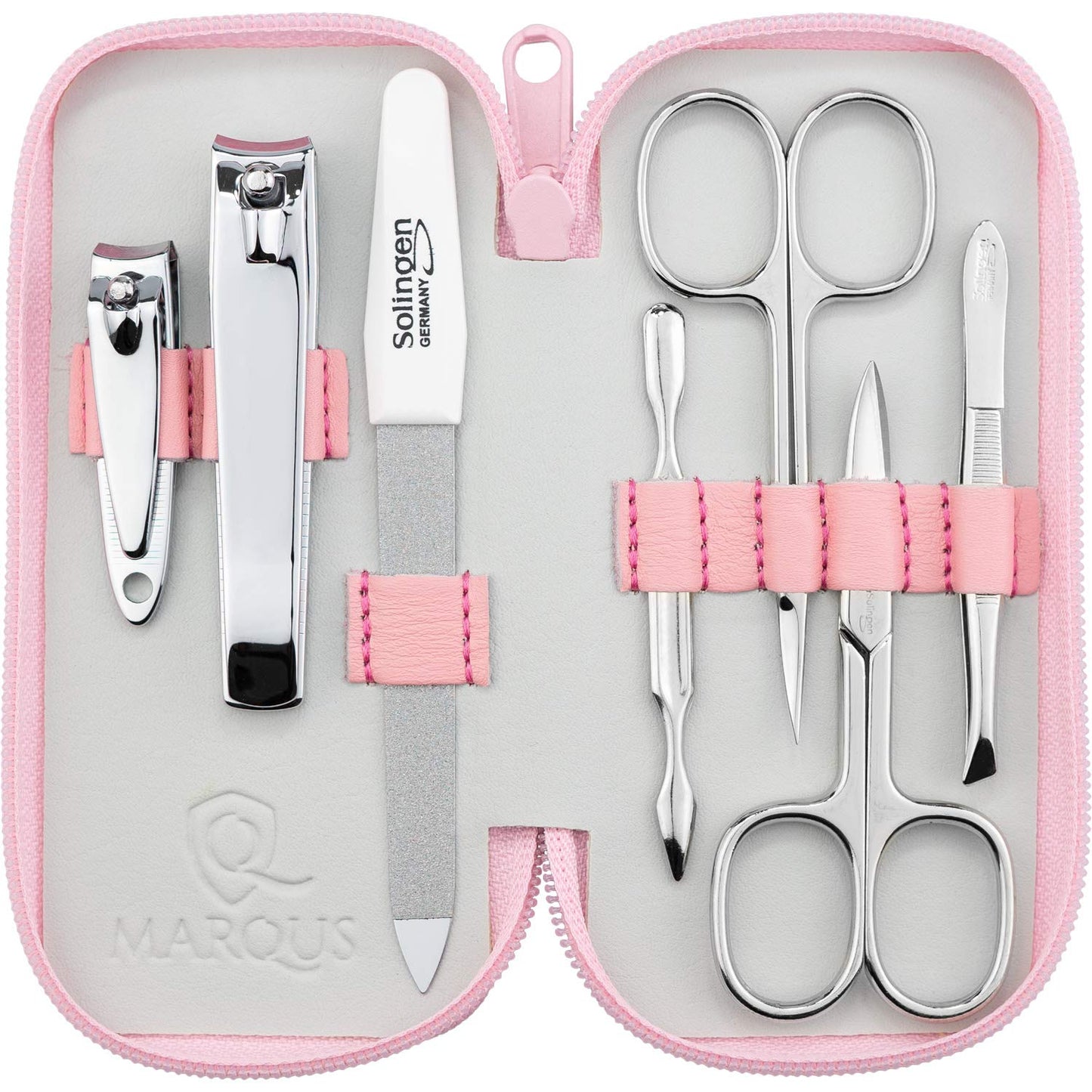 7-teiliges Maniküre-Set im Lederetui, 5. Rosa