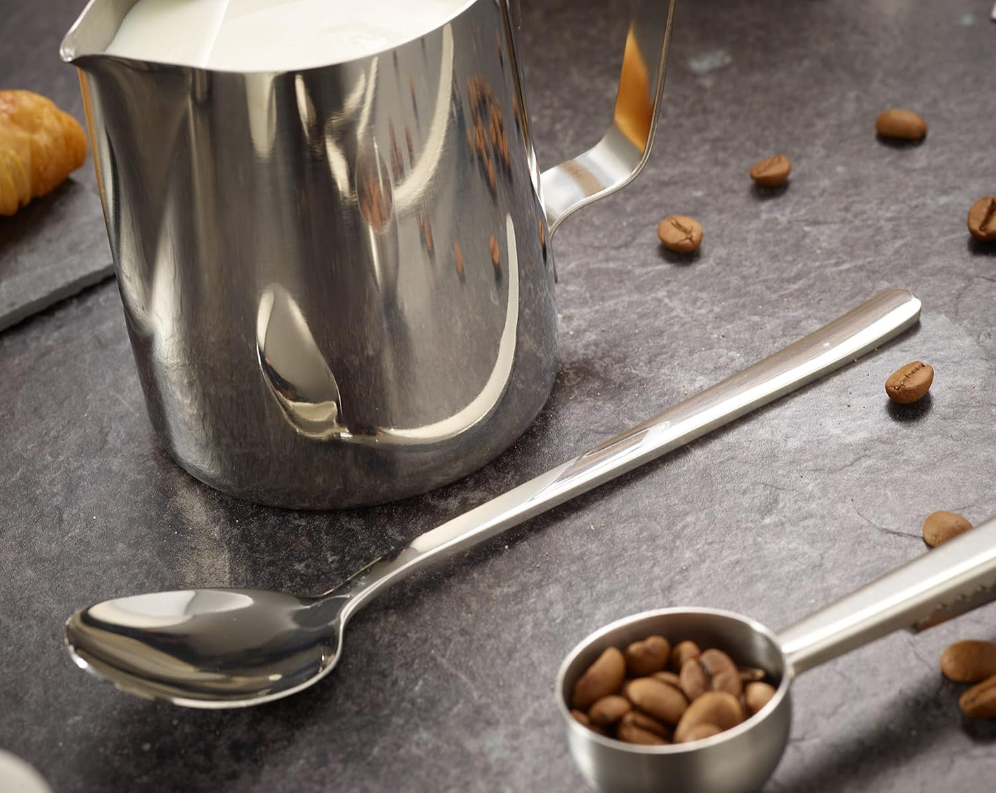 Kaffeezubehör-Set mit Milchkännchen & Löffeln (23-tlg), Silber-edtion 600 ml