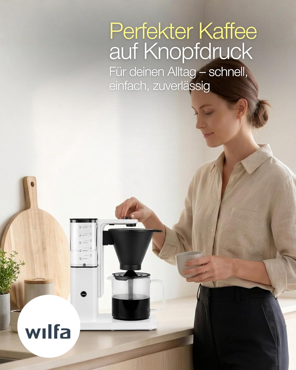 Zense Filterkaffeemaschine mit Aroma-Kontrolle, Automatisch Weisses Plastik