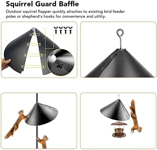 Eichhörnchenschutz für Vogelfutterspender, Stangenstil (mit hohen und kurzen festen Clips)