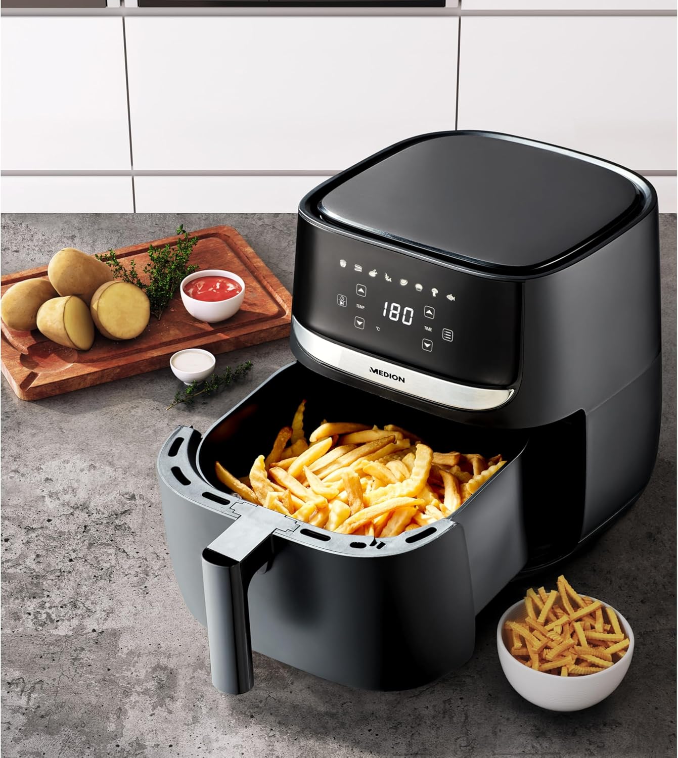 Heissluftfritteuse E50 XL, 5,7 Liter / Schwarz