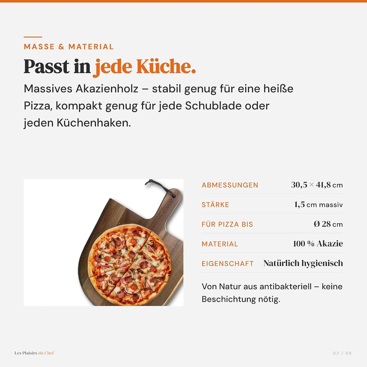 Pizzabrett & Pizzaschaufel, 42L x 30.5B cm