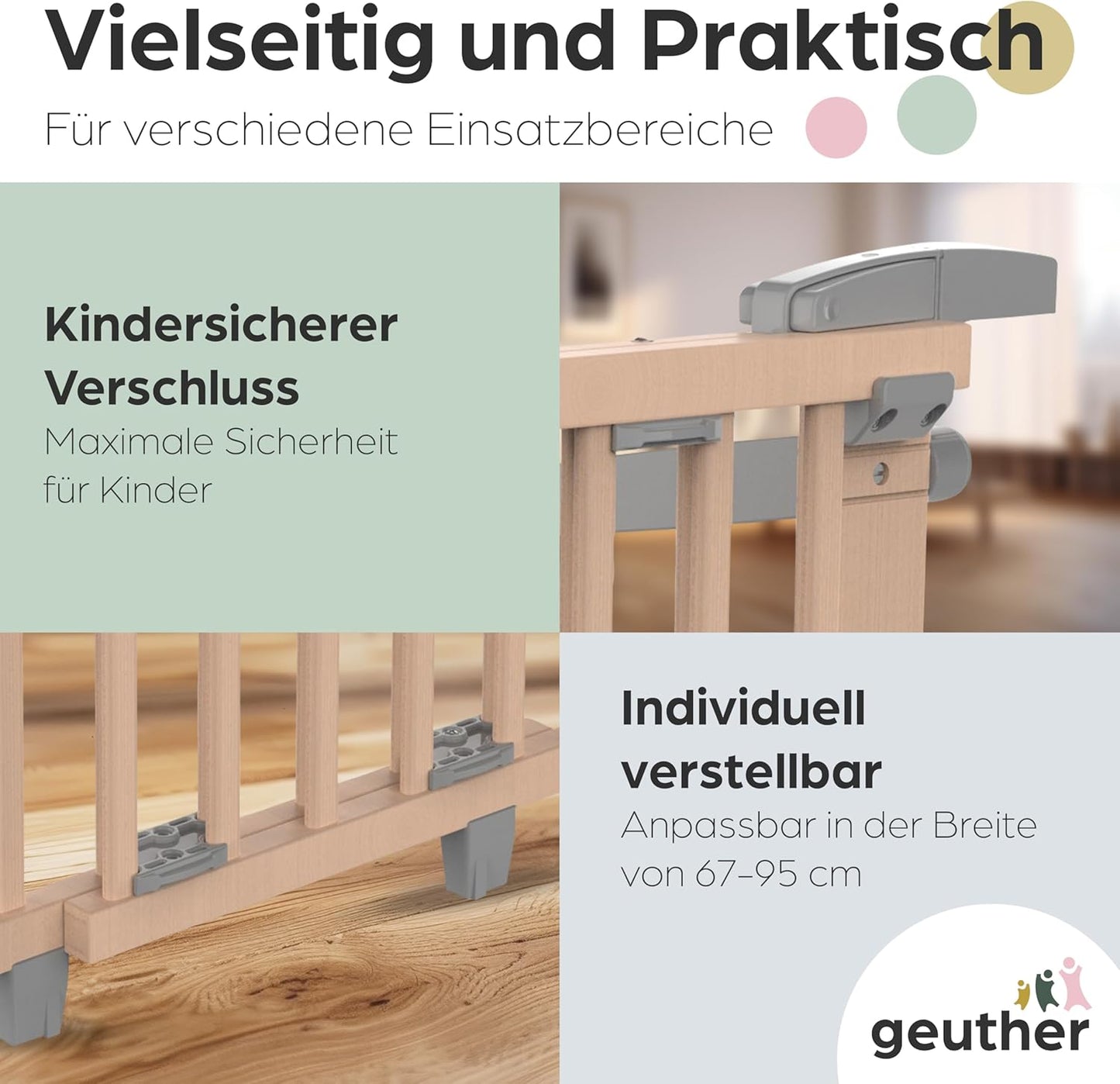 Treppenschutzgitter Oris, Naturbelassen 67-107 cm