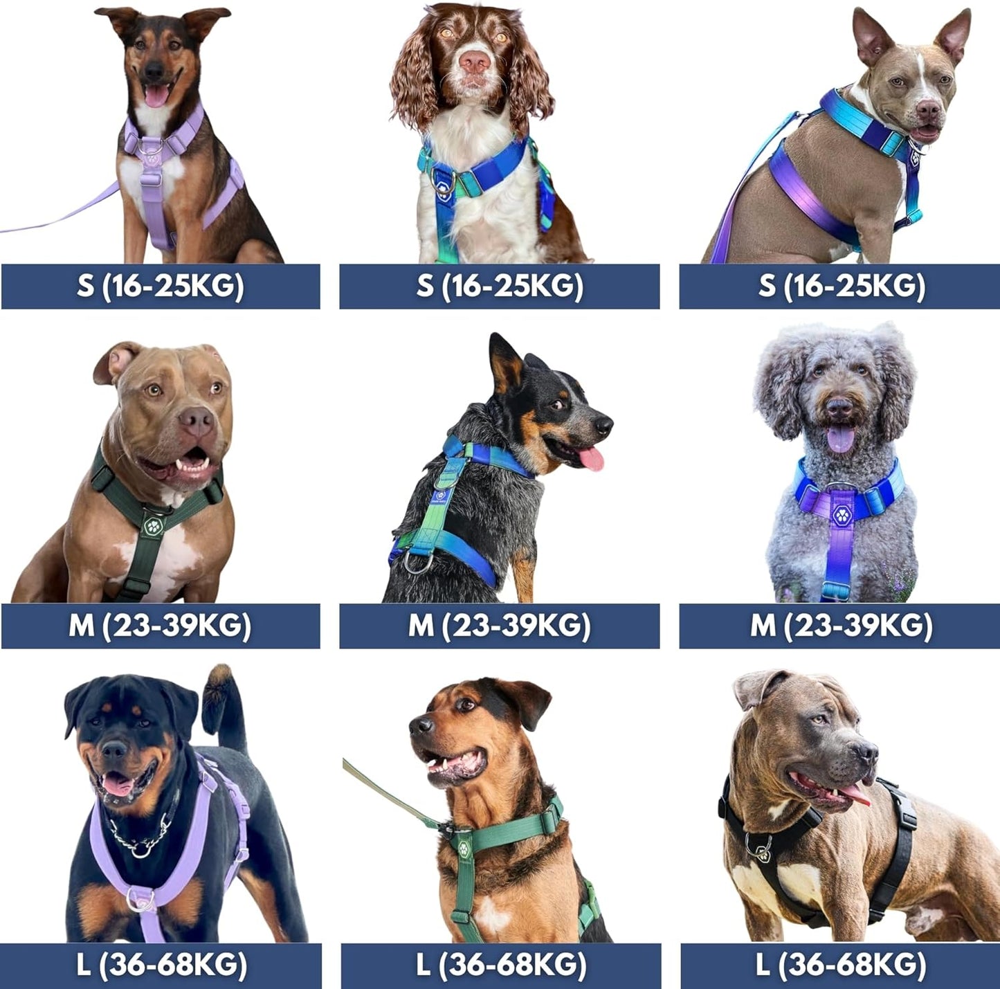 No Pull Hundegeschirr für grosse Hunde (16-25 kg), S [16-25kg] Grün