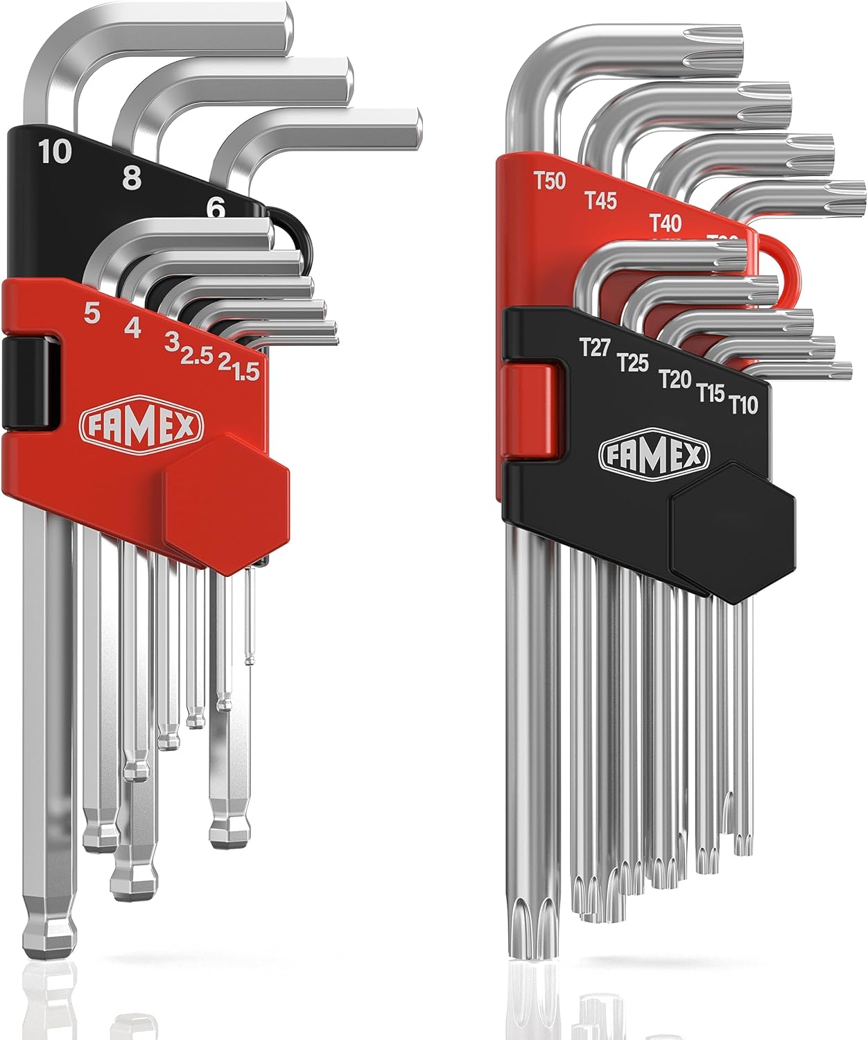 18-tlg. Winkelschraubendreher-Set für Inbus und Torx, 10790 - Sparset - 18-tlg.