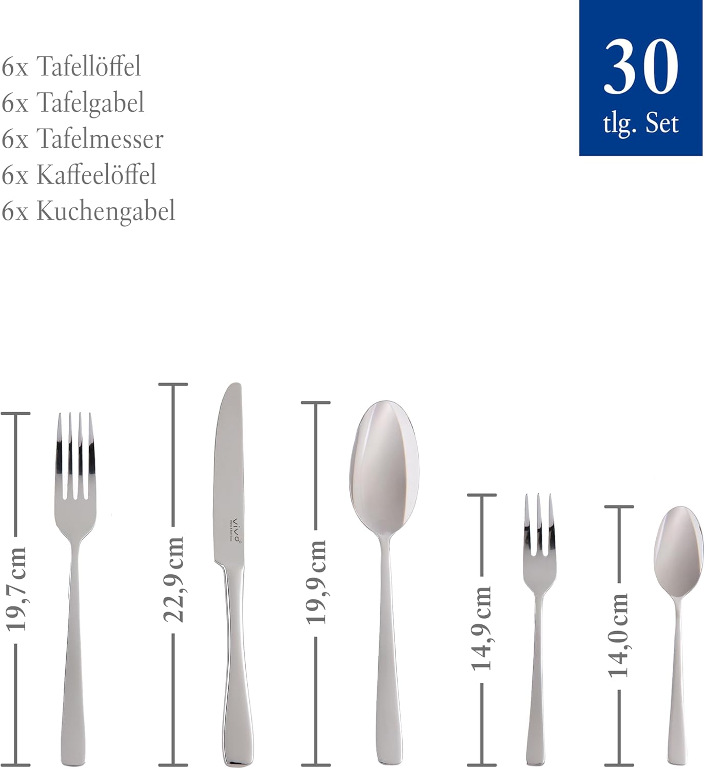 Voice Basic Tafelbesteck-Set, Tafelbesteck 30tlg