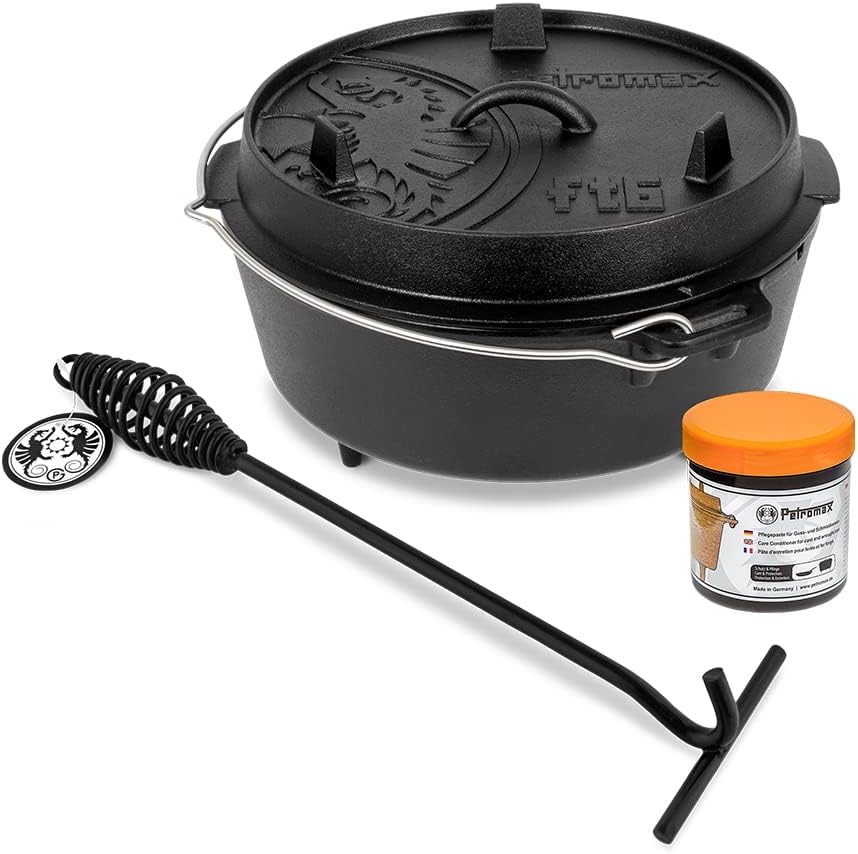 Dutch Oven Set mit Deckelheber und Standfüssen