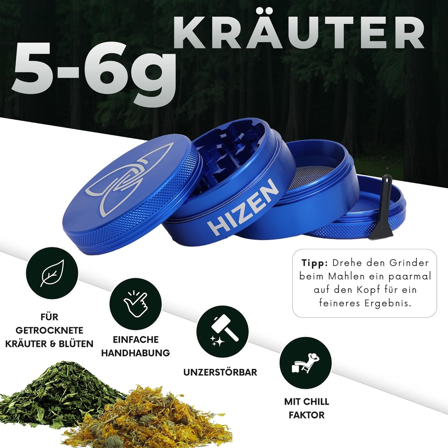 Kräutermühle, Blau