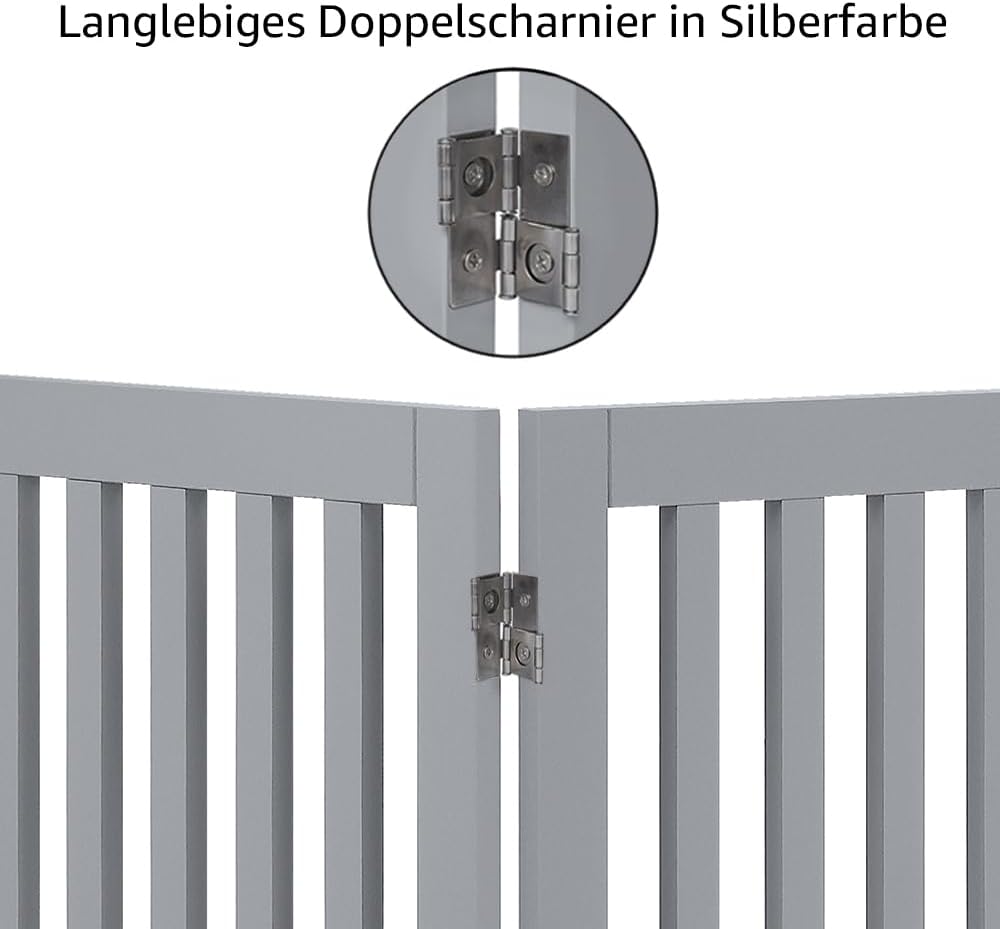 Freistehendes Absperrgitter für Hunde, 3-teilig, Grau, 153L x 91H cm, 3-teilig