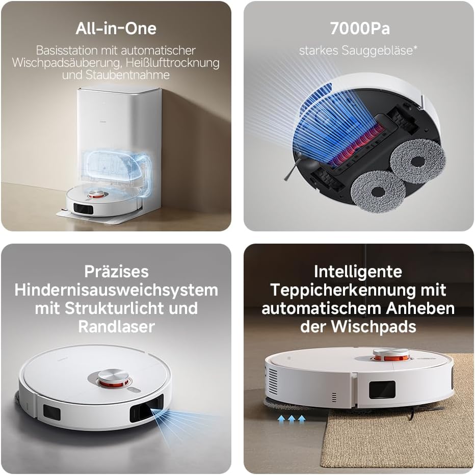 Robot Vacuum X20 Pro mit 7000 Pa Saugleistung, X20 Pro