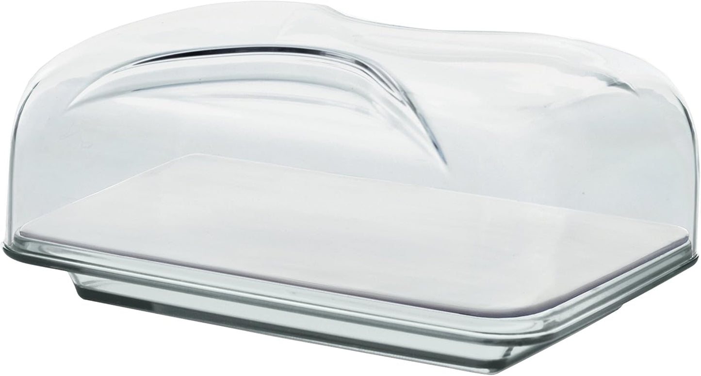Rechteckige Käseglocke Gocce, 25.1L x 17.8B cm Transparent
