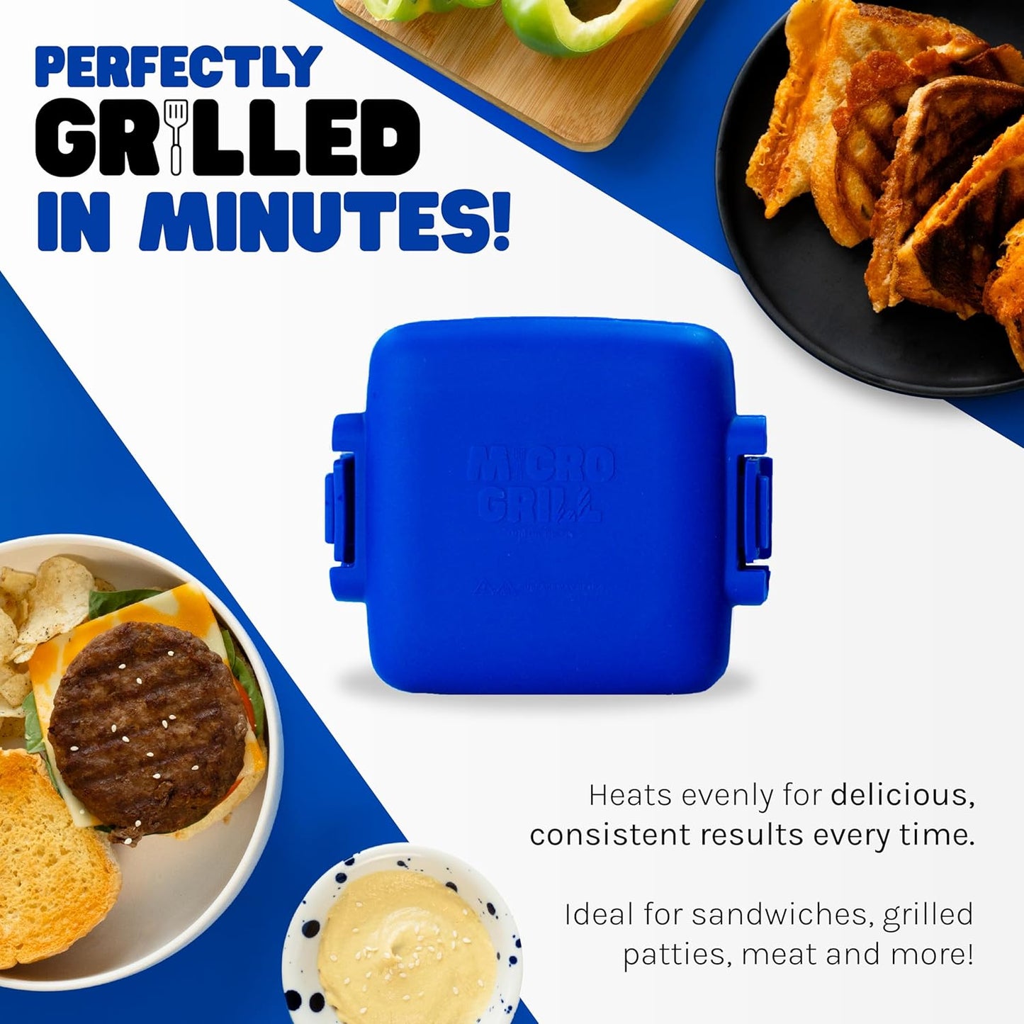 Mikrowellen-Sandwichmaker mit Silikonhülle, Blau Standard