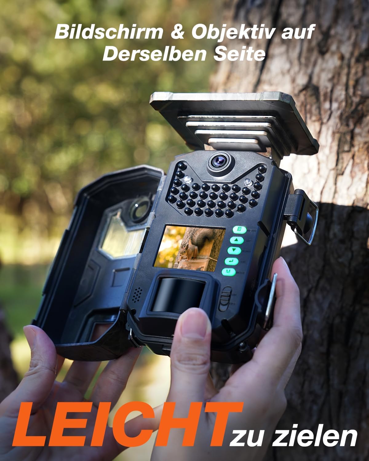 4K Wildkamera mit Nachtsicht & Bewegungsmelder, Getarnt