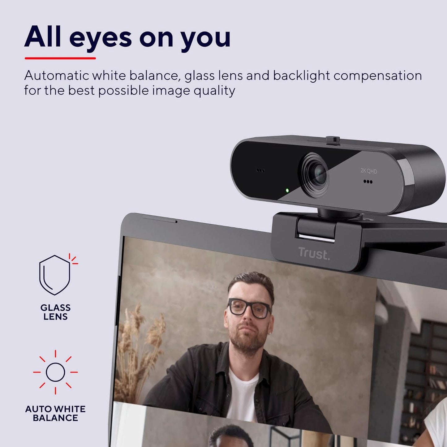 Taxon 2K QHD Webcam mit Autofokus und Weitwinkel, Taxon Eco 2K mit Autofokus Single