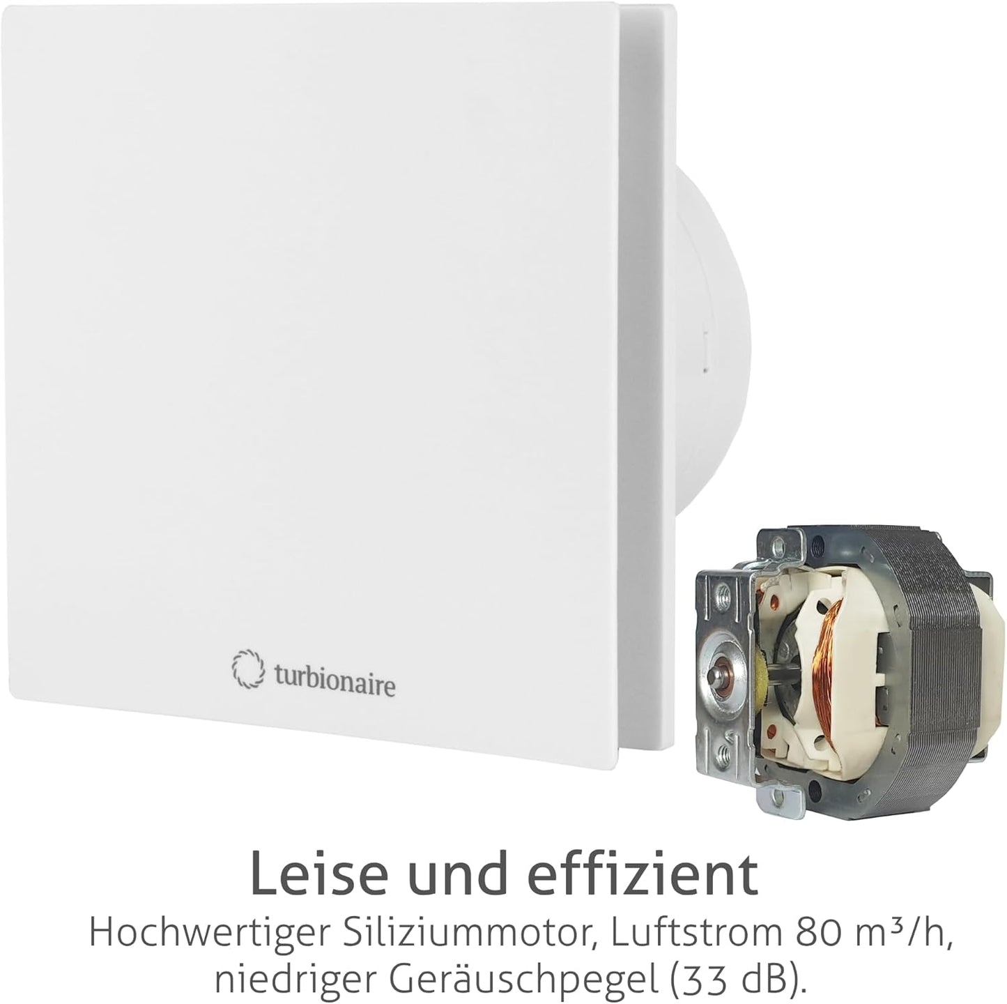 Arte 100 TW Badlüfter mit Timer & Rücklaufsperre, 100 mm Mattweißer Timer