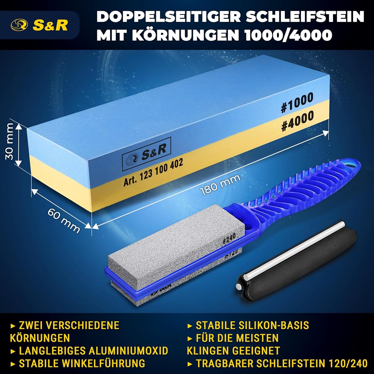 Messerschleifstein Set, 5. Set mit Körnung 1000/4000