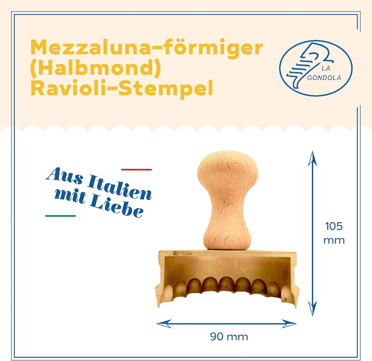Ravioli-Stempel - Halbmond-Form