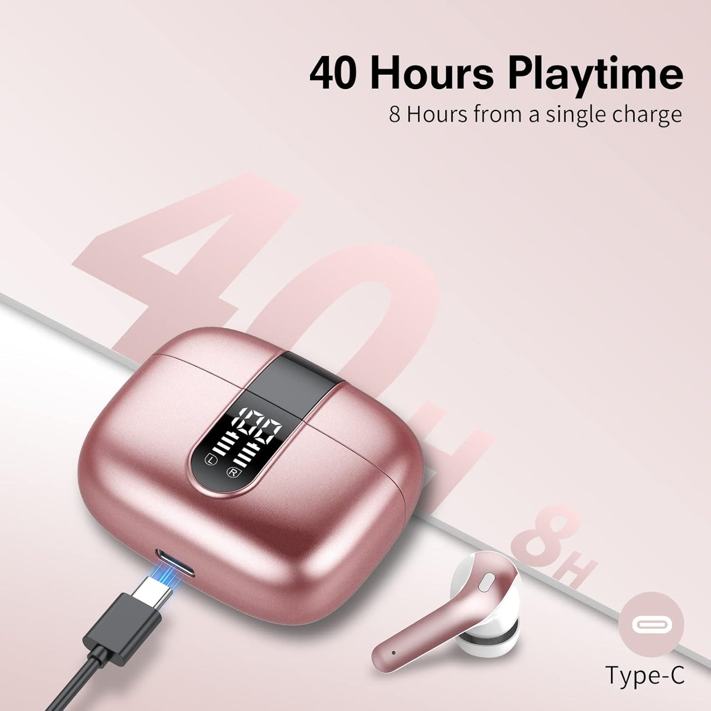 Bluetooth-Kopfhörer X08, roségold