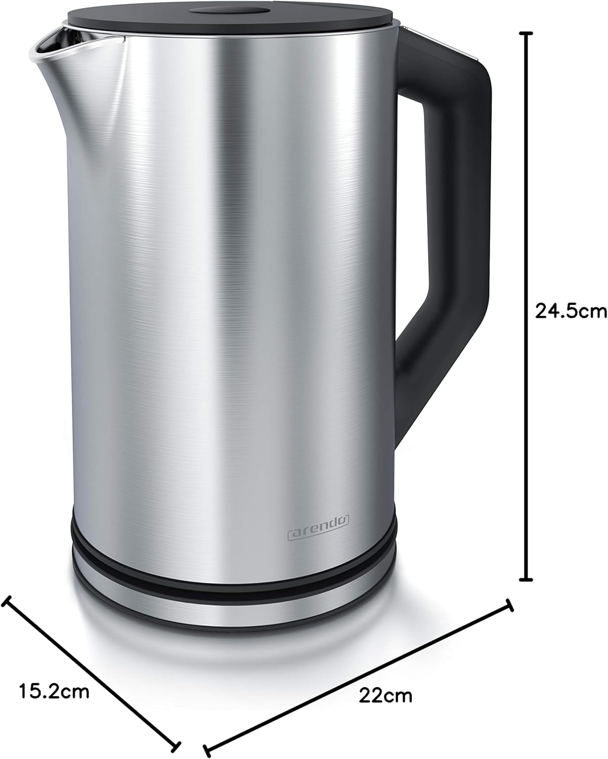 Elegant Wasserkocher mit Temperatureinstellung, B: Silber