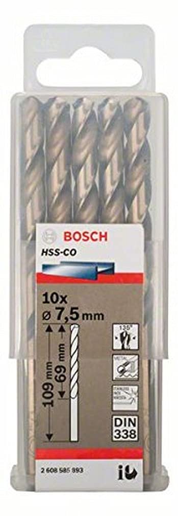 Metall-Spiralbohrer HSS-Co, Ø 7,5mm, Ø 7.50 mm