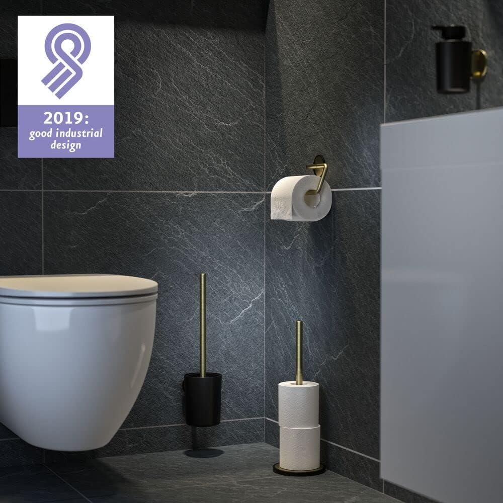 Tune Reserverollenhalter für Toilettenpapier, Messing Gebürstet/Schwarz