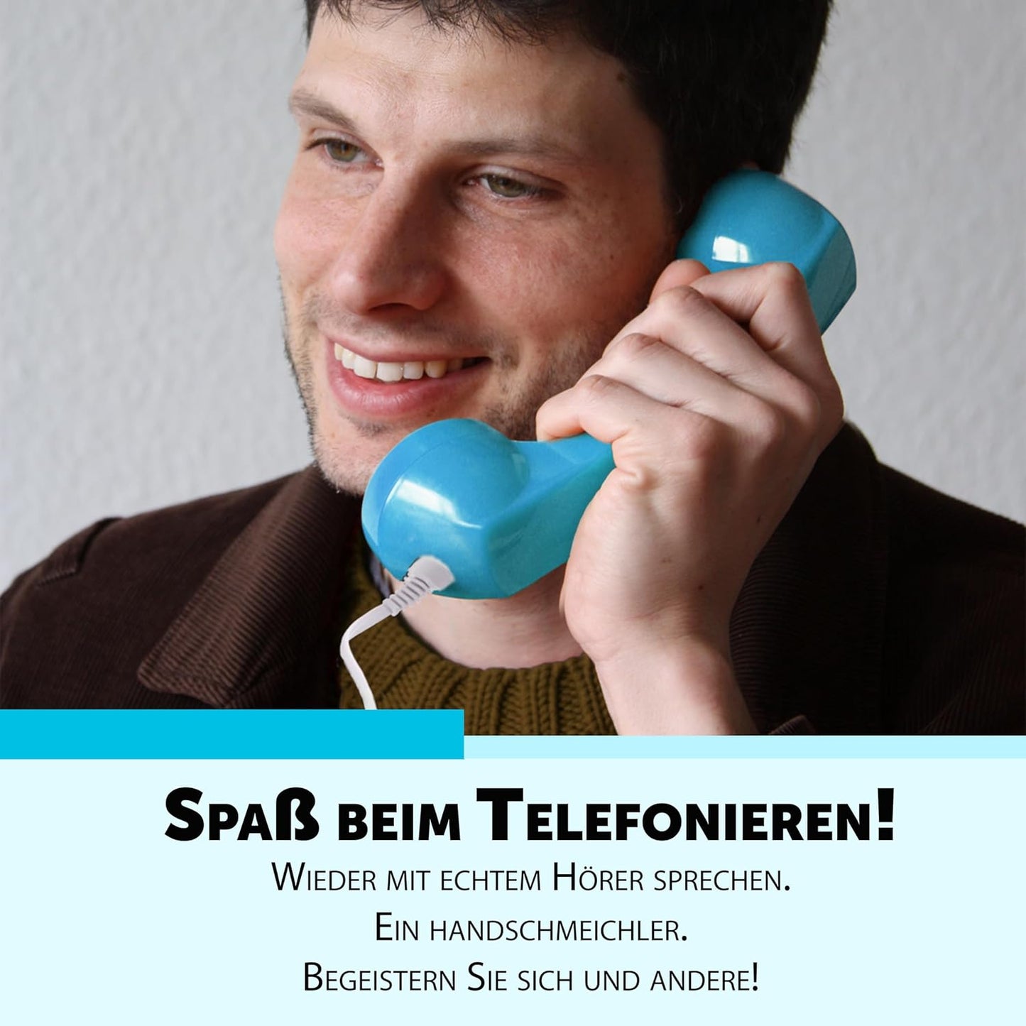 Retro Telefonhörer für iPhone mit Lightning-Anschluss, für iPhone mit Lightning Azur