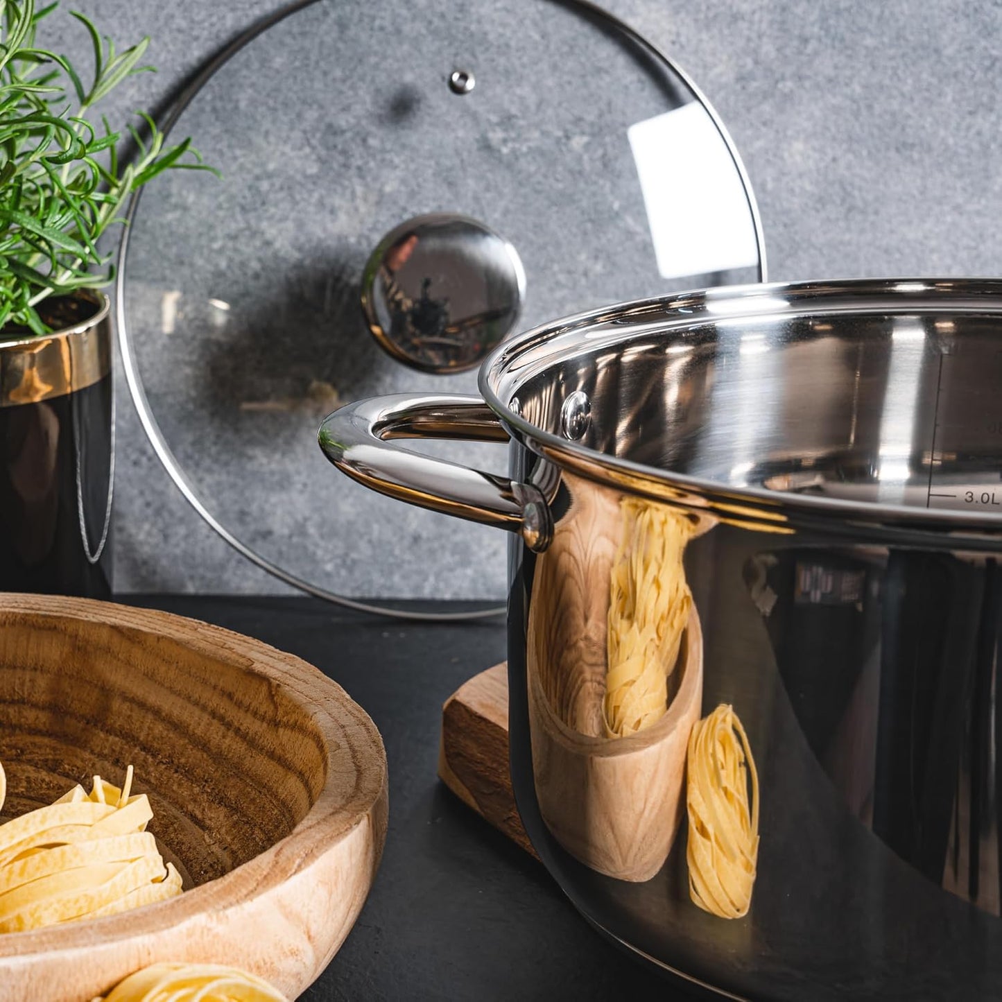 Topfset Induktion Edelstahl (3-teilig) mit Messskala