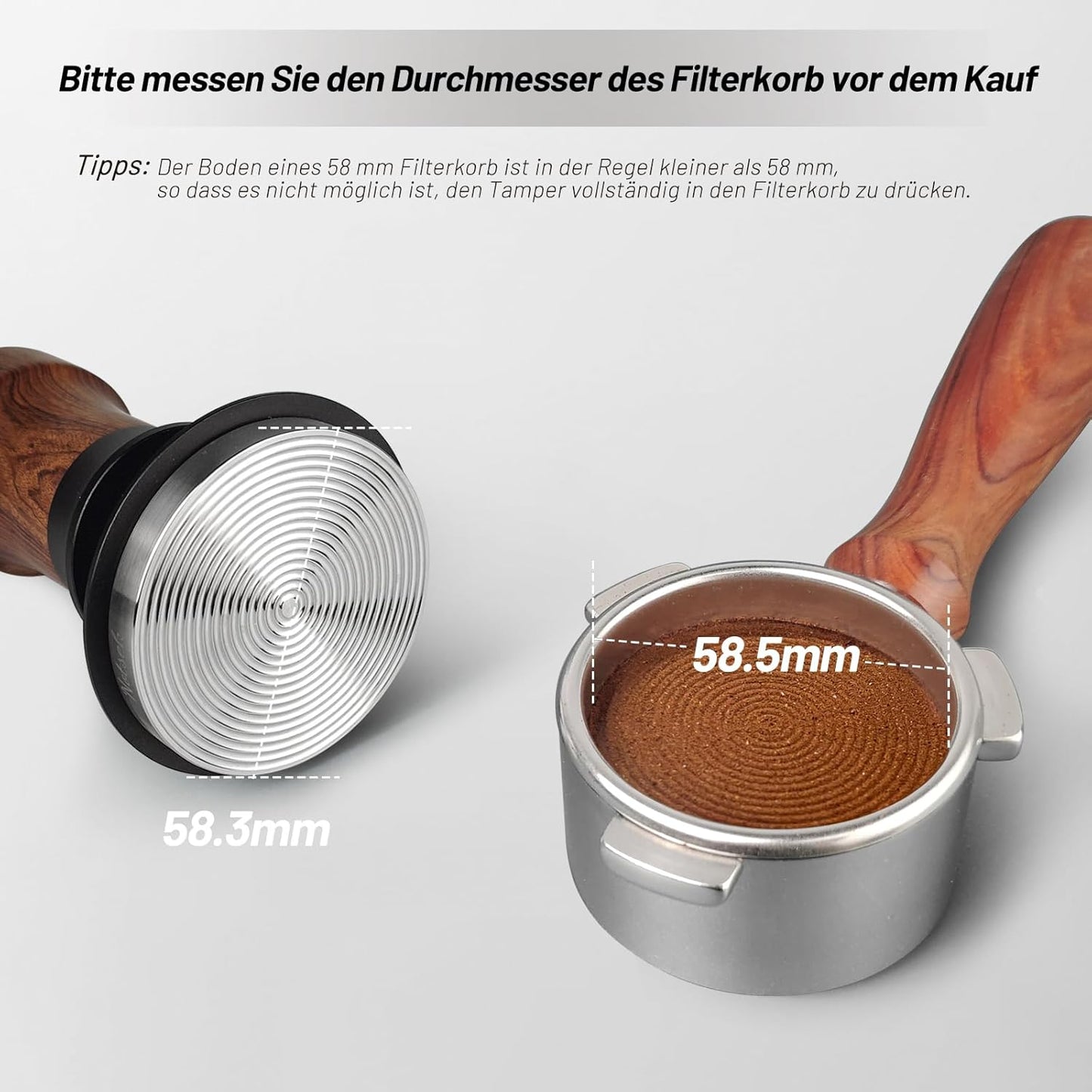 Kalibrierter Espresso-Tamper mit Ripple Base, 58MM